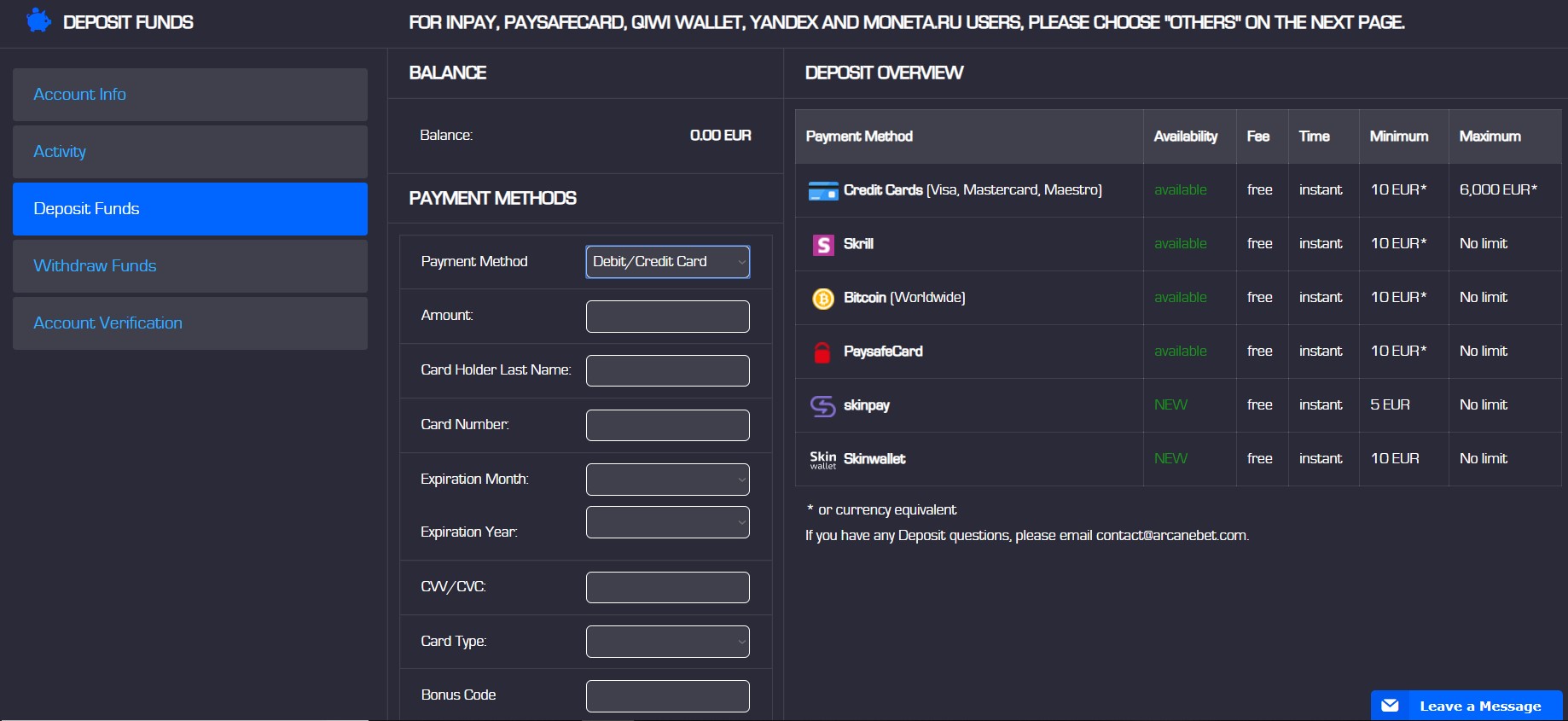 arcane-bet-payment-options